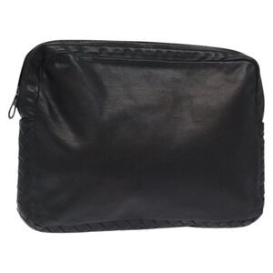Pre Loved bottega veneta Unisex Black Clutches